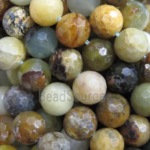 Chinese HuaXiu Jade beads, faceted round, A grade