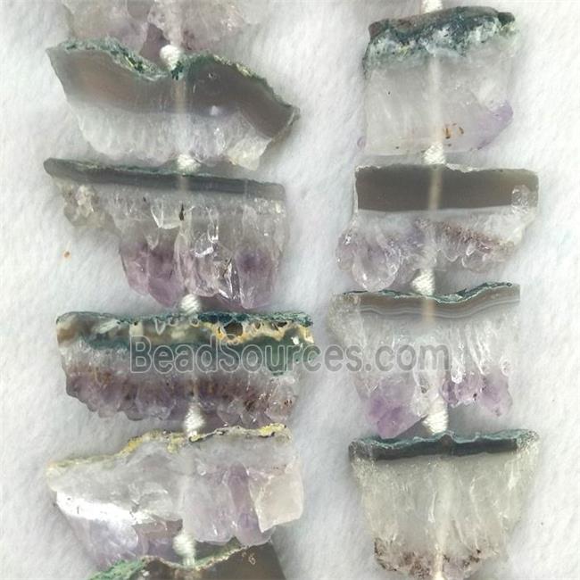 Amethyst druzy slab beads