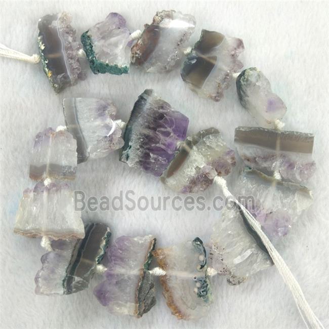 Amethyst druzy slab beads