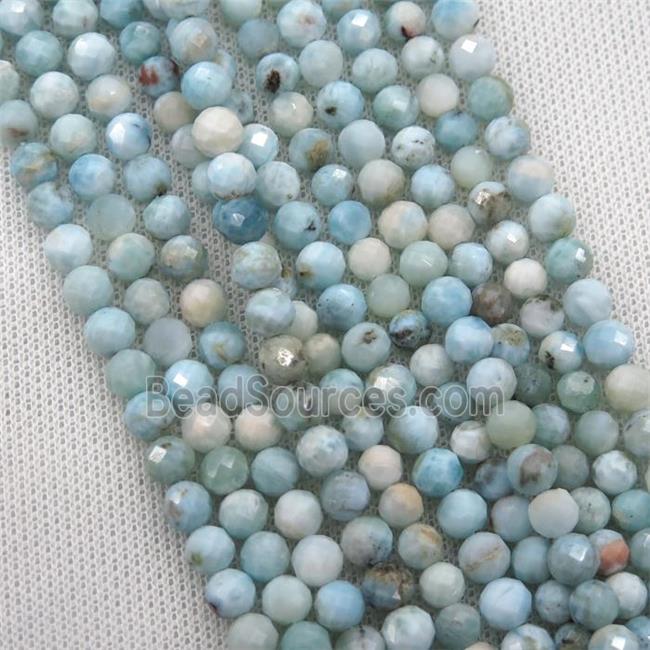 Larimar Beads, faceted round