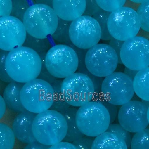 round Amazonite beads, color treated, AAA grade