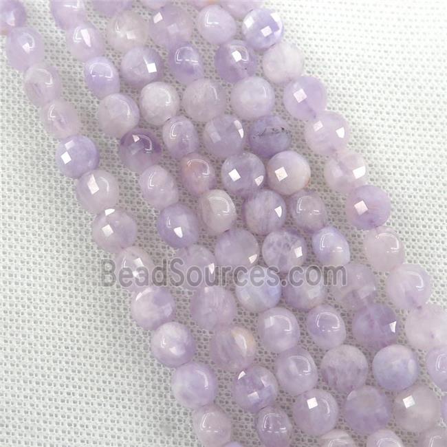 purple Chalcedony Beads, faceted circle