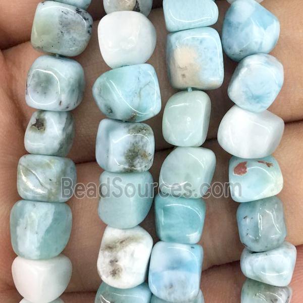 blue Larimar chip beads, freeform