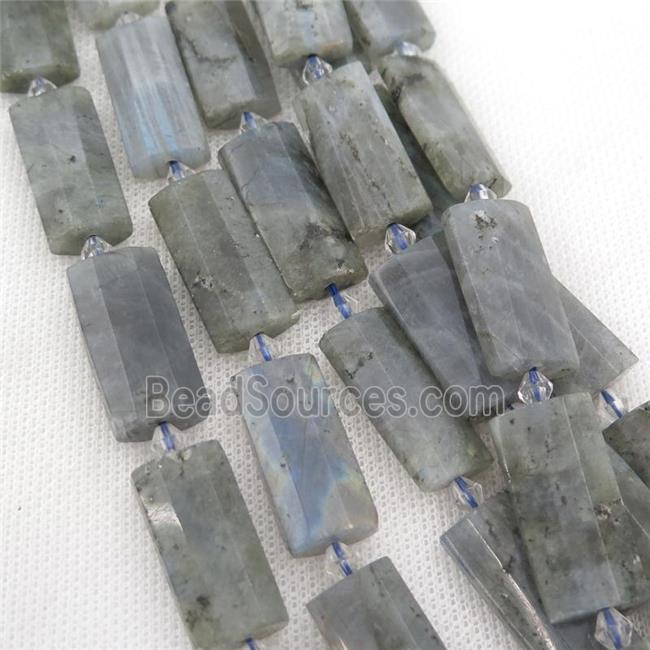 Labradorite Beads, faceted rectangle