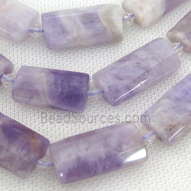 purple Chalcedony Beads, faceted rectangle