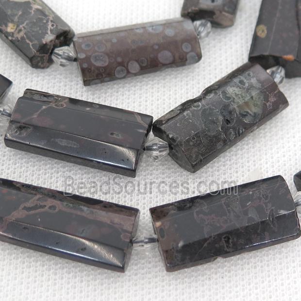 plum blossom Jasper Beads, faceted rectangle