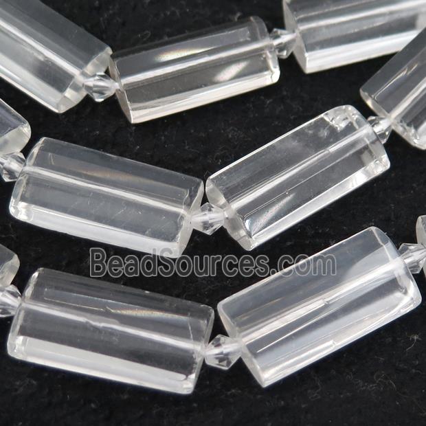 Clear Quartz Beads, faceted rectangle