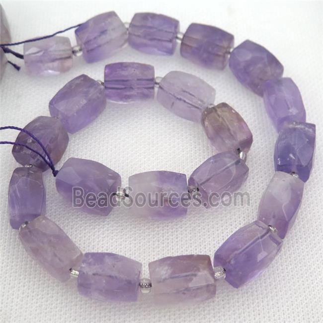 purple Amethyst Beads, faceted Cuboid