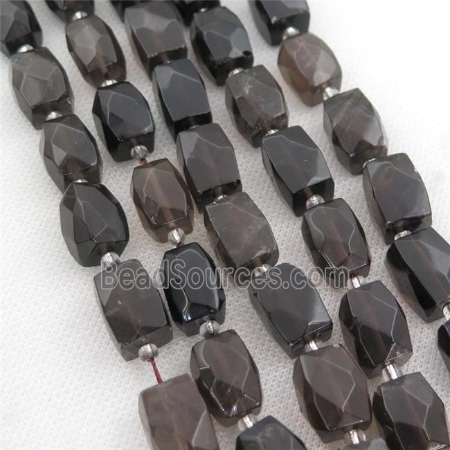 Smoky Quartz Beads, faceted Cuboid