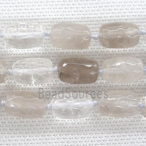 Clear Quartz beads, faceted barrel