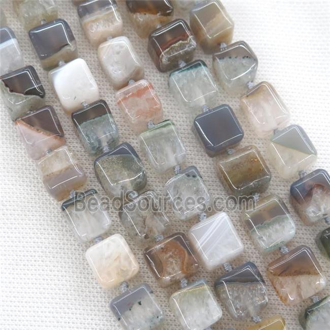 druzy agate cube beads, mixed