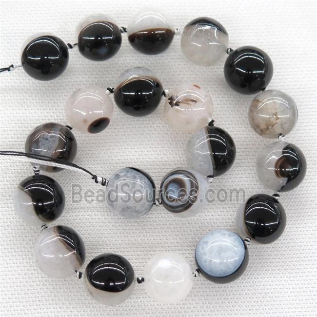 white druzy Agate beads, round