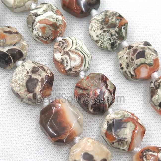 Ocean Jasper beads, faceted freeform