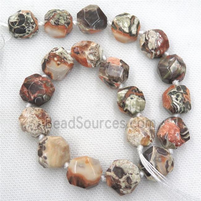 Ocean Jasper beads, faceted freeform