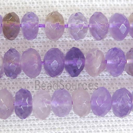 purple Ametrine beads, faceted rondelle