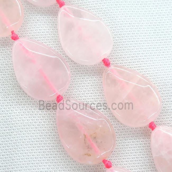 Rose Quartz teardrop beads