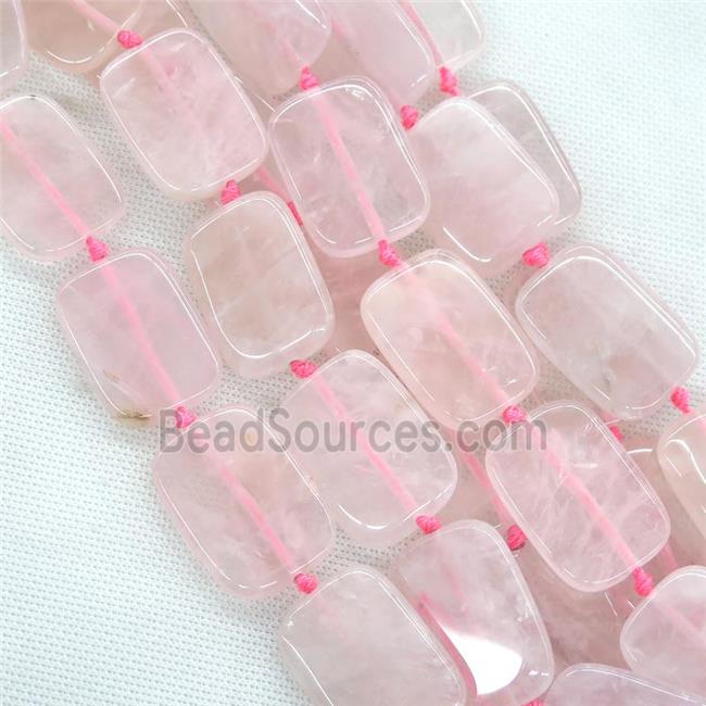 Rose Quartz Beads, rectangle