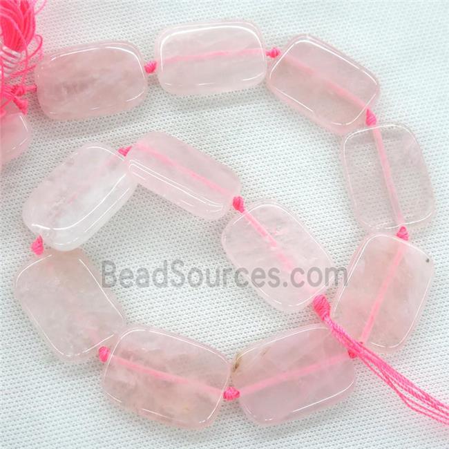 Rose Quartz Beads, rectangle