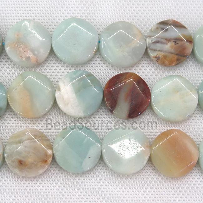 Chinese Amazonite beads, faceted circle