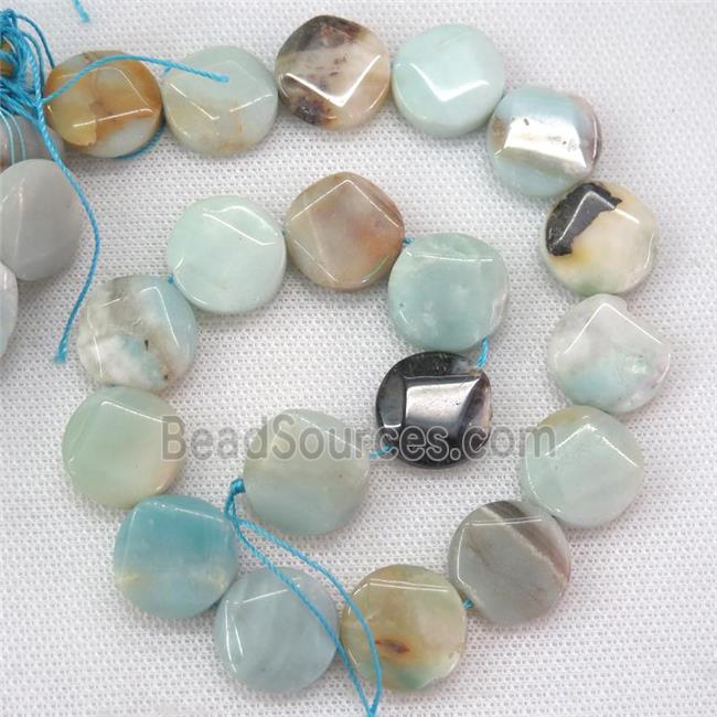 Chinese Amazonite beads, faceted circle