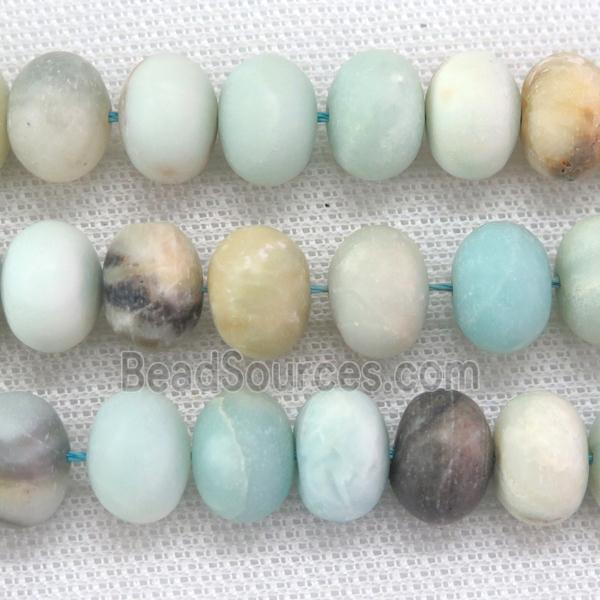 Chinese Amazonite rondelle beads, matte