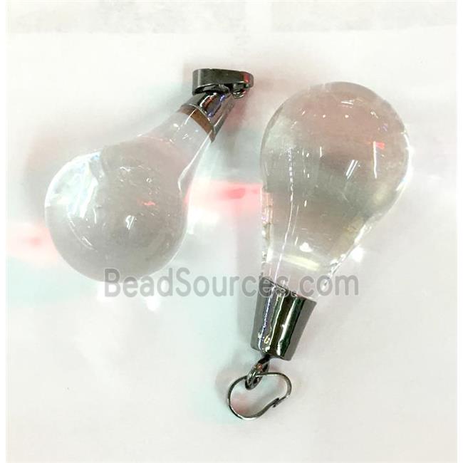 crystal glass pendant, teardrop, balck