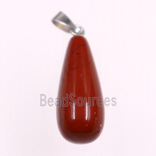 Red stone pendants, teardrop