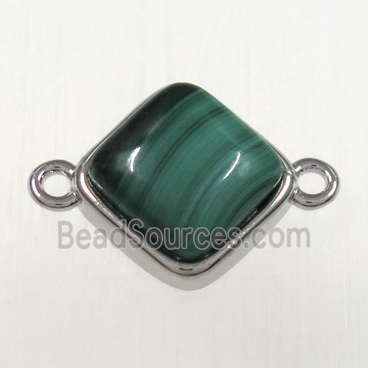 green Malachite connector, platinum plated