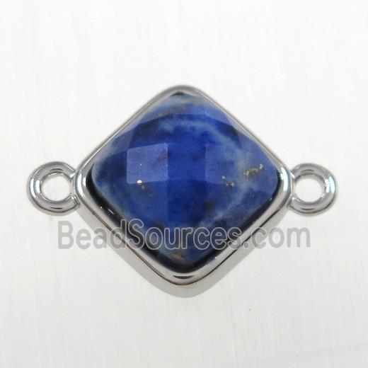 lapis lazuli connector, platinum plated