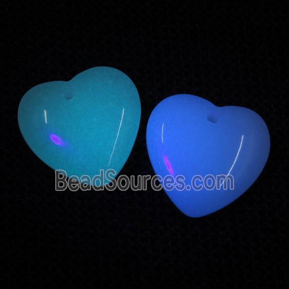 noctilucent stone heart pendants, mixed