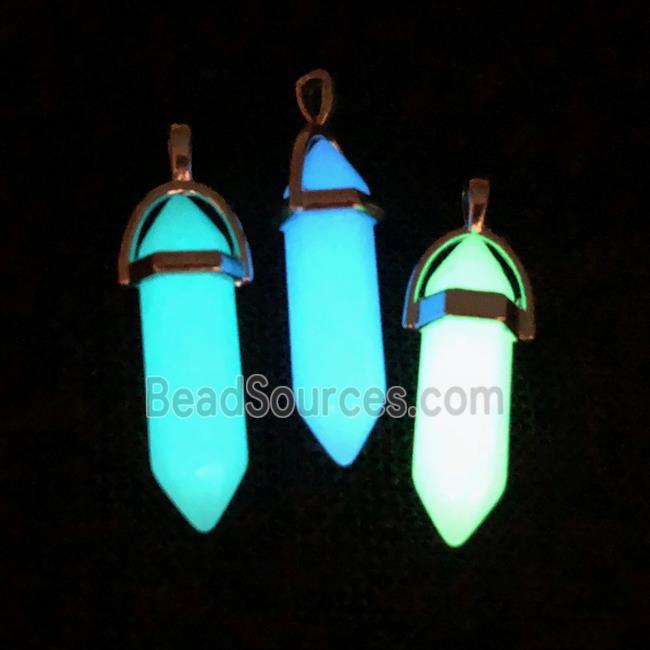 noctilucent stone bullet pendants, mixed