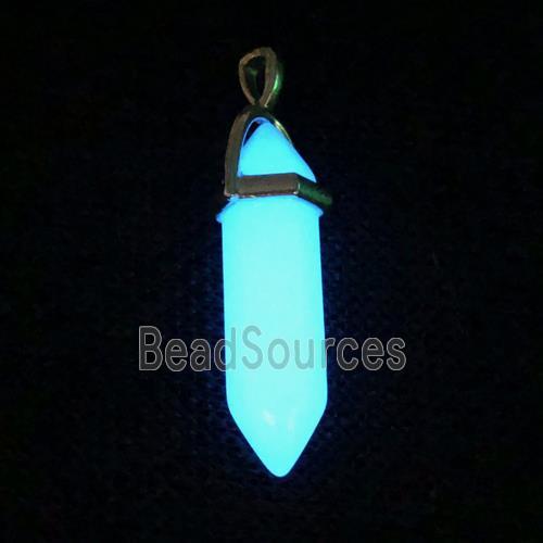 noctilucent stone bullet pendants, mixed