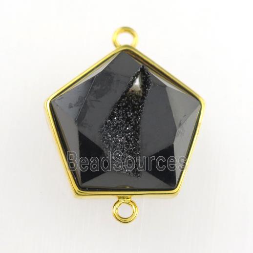 black Druzy Agate polygon connector