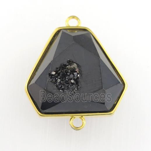 black Druzy Agate triangle connector