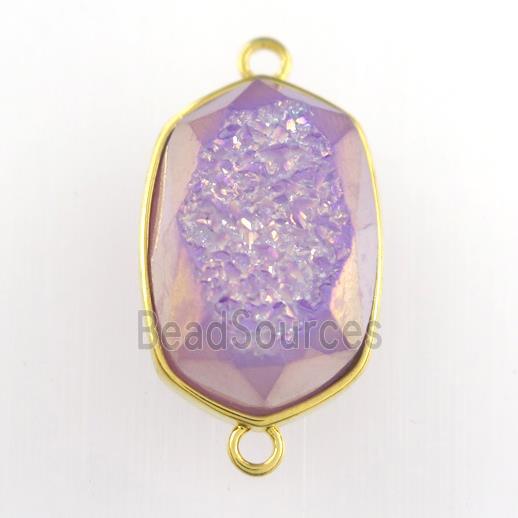 purple Druzy Agate oval connector