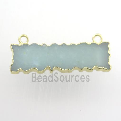 amazonite pendant, rectangle, gold plated