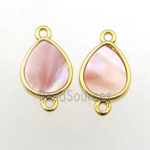 pink Queen Shell teardrop connector