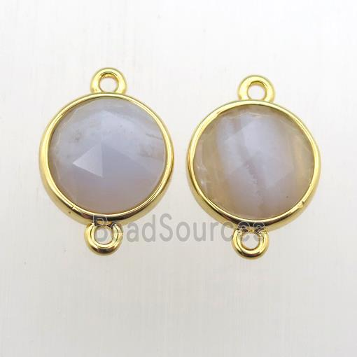 Blue Lace Agate circle connector