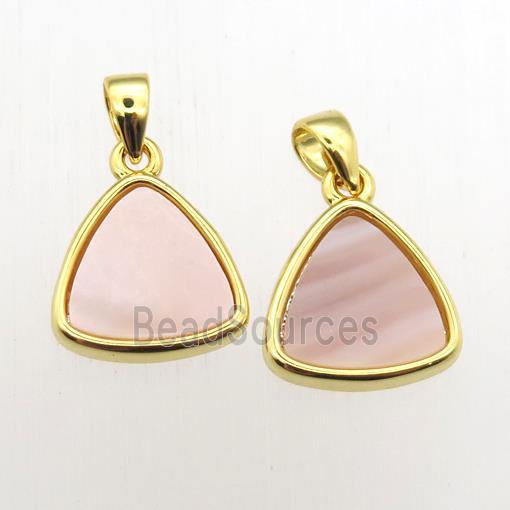 pink Queen Shell triangle pendant