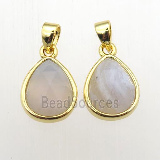 Blue Lace Agate teardrop pendants