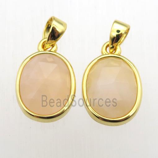 yellow MoonStone oval pendant