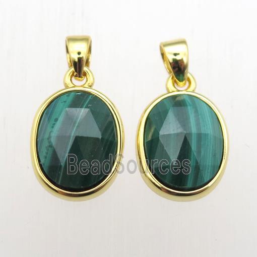 green Malachite oval pendant
