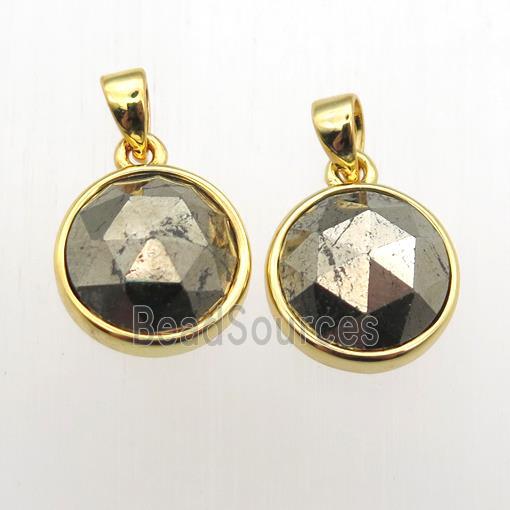 Pyrite circle pendants