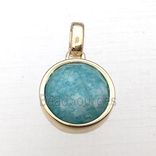 green Amazonite circle pendant