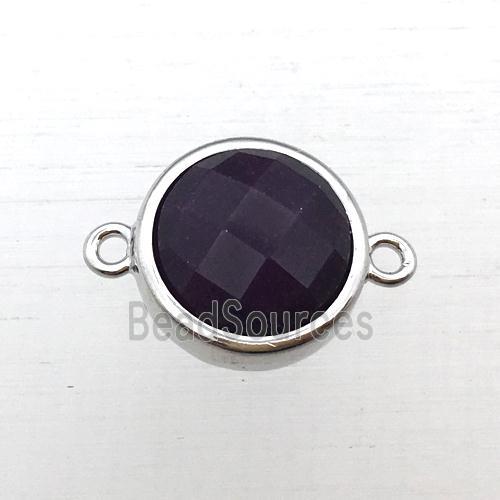 black onyx agate circle connector