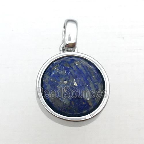 blue Lapis Lazuli circle pendant