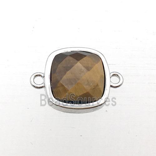 Tiger eye stone square connector