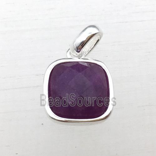purple jade square pendant