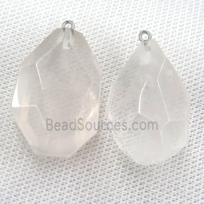 Clear Quartz pendant, freeform