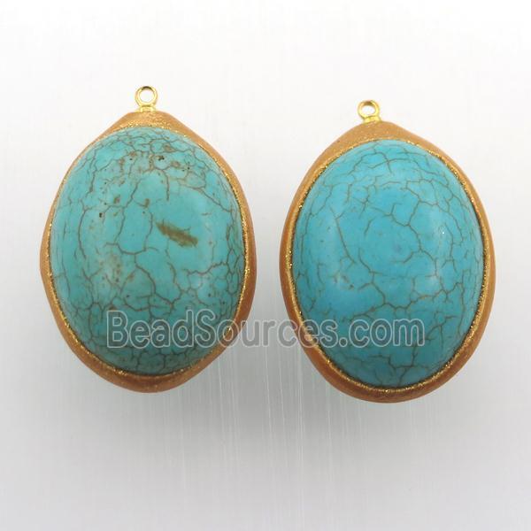 Turquoise oval pendant